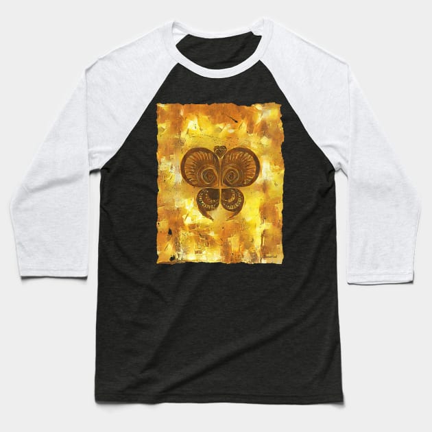 Tribal Butterfly Baseball T-Shirt by Tooniefied